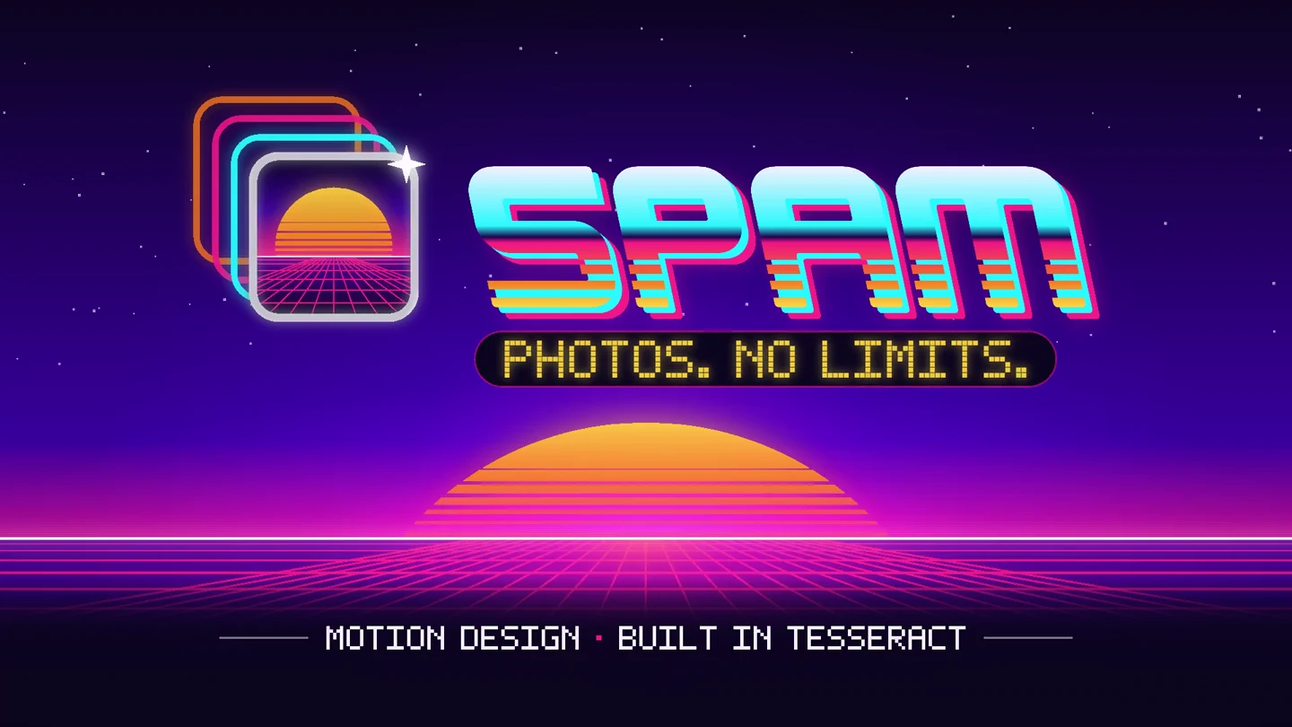 Spam’s neon app identity and showreel